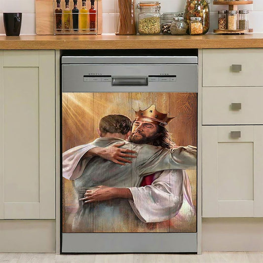 Jesus The Day God Made A German Shepherd Dishwasher Cover, Christian Dishwasher Wrap, Religious Kitchen Decoration