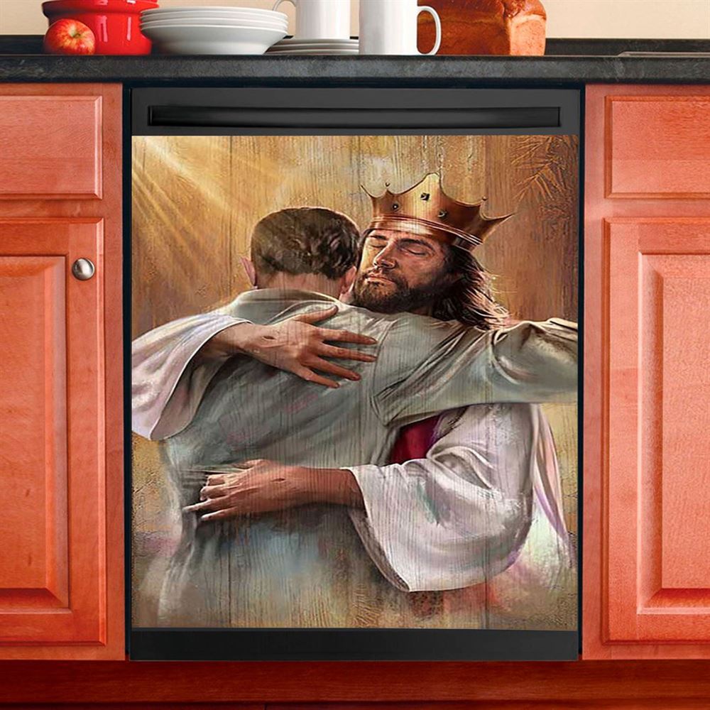Jesus The Day God Made A German Shepherd Dishwasher Cover, Christian Dishwasher Wrap, Religious Kitchen Decoration