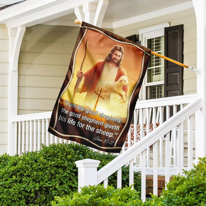 Jesus The Good Shepherd House Flag, Christian Flag, Christian Flag, Scripture Flag, Garden Banner