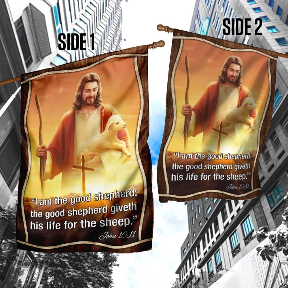 Jesus The Good Shepherd House Flag, Christian Flag, Christian Flag, Scripture Flag, Garden Banner