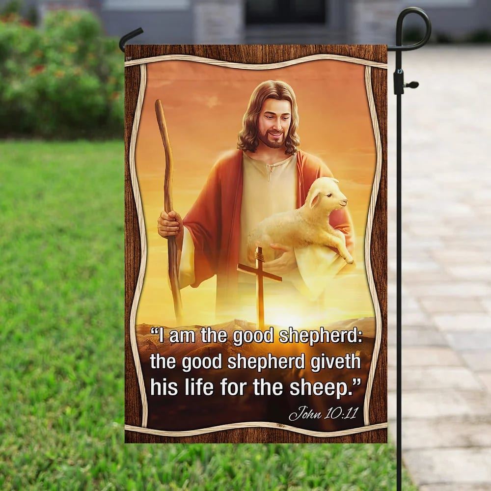 Jesus The Good Shepherd House Flag, Christian Flag, Christian Flag, Scripture Flag, Garden Banner