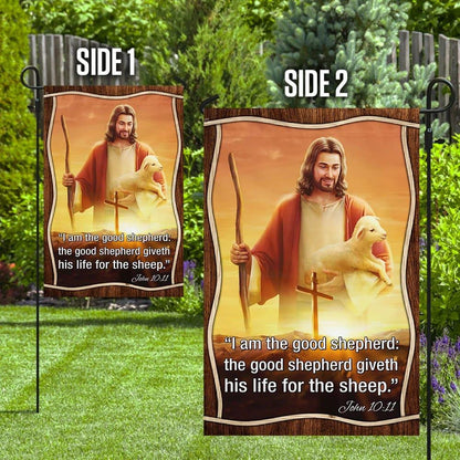 Jesus The Good Shepherd House Flag, Christian Flag, Christian Flag, Scripture Flag, Garden Banner