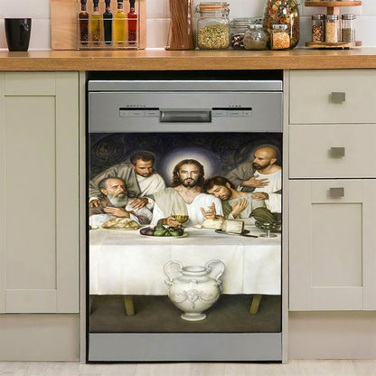 Jesus The King Dishwasher Cover, A Hedishwasher Wrapwarming Hug From Jesus Dishwasher Wrap, Jesus Portrait Kitchen Decoration