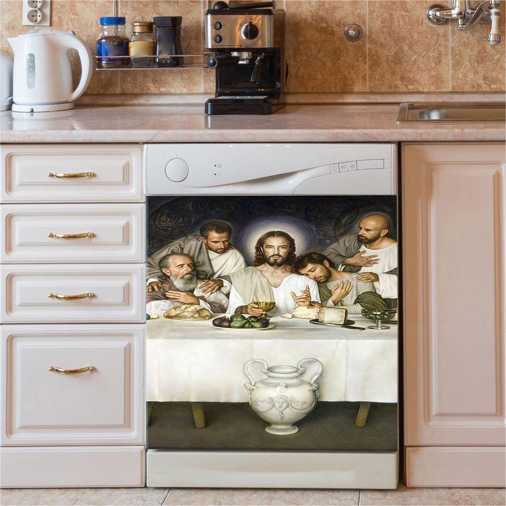 Jesus The King Dishwasher Cover, A Hedishwasher Wrapwarming Hug From Jesus Dishwasher Wrap, Jesus Portrait Kitchen Decoration