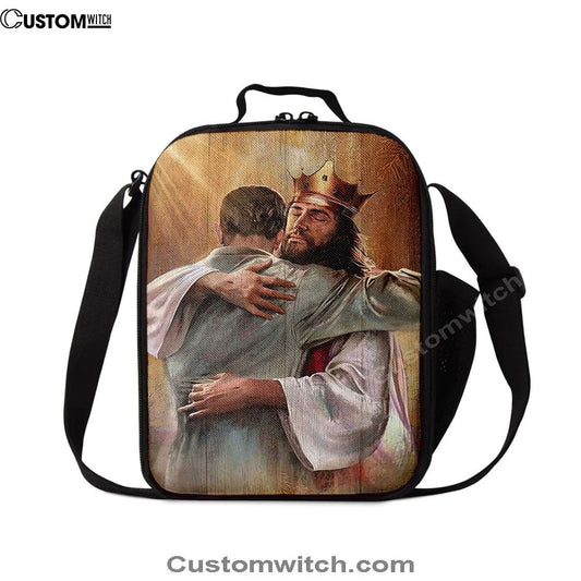 Jesus The King Lunch Bag - A Heartwarming Hug From Jesus Lunch Bag, Christian Lunch Box For School, Picnic