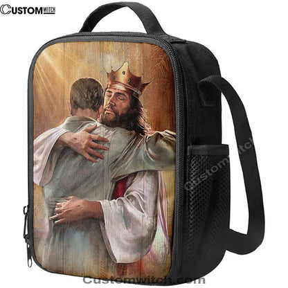 Jesus The King Lunch Bag - A Heartwarming Hug From Jesus Lunch Bag, Christian Lunch Box For School, Picnic