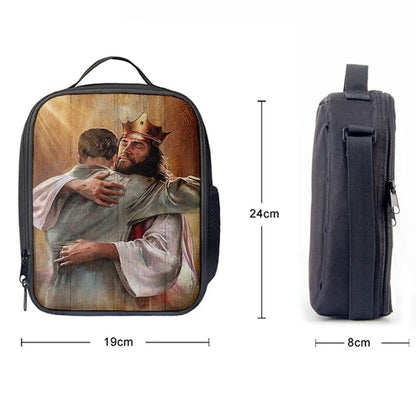 Jesus The King Lunch Bag - A Heartwarming Hug From Jesus Lunch Bag, Christian Lunch Box For School, Picnic