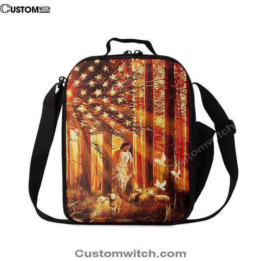Jesus & The Lambs Lunch Bag, Christian Lunch Box For School, Picnic
