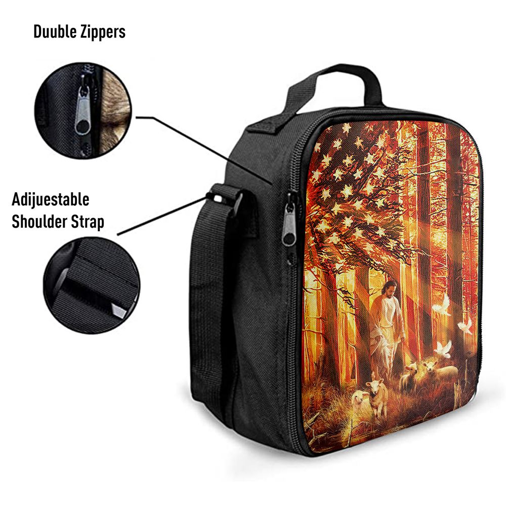 Jesus & The Lambs Lunch Bag, Christian Lunch Box For School, Picnic