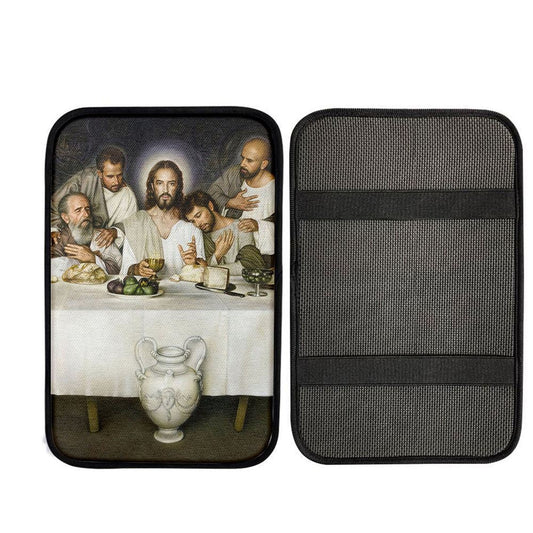 Jesus The Last Supper Car Center Console Cover, Cross Car Interior Accessories