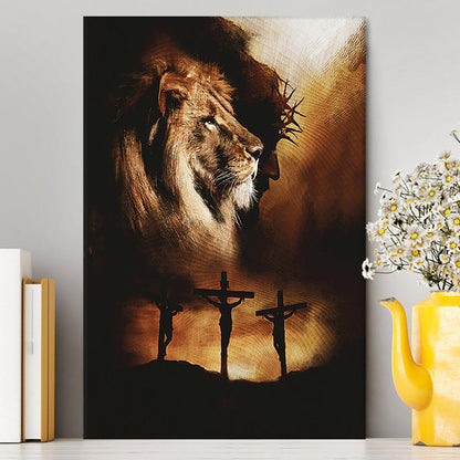 Jesus The Lion Of Judah Canvas - Jesus On The Cross Canvas - Christian Wall Art - Religious Home Decor