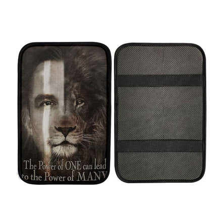 Jesus The Lion Of Judah Car Armrest Pad - The Perfect Combination Car Center Console Cover, Religious Car Interior Accessories