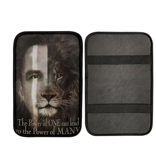 Jesus The Lion Of Judah Car Armrest Pad - The Perfect Combination Car Center Console Cover, Religious Car Interior Accessories