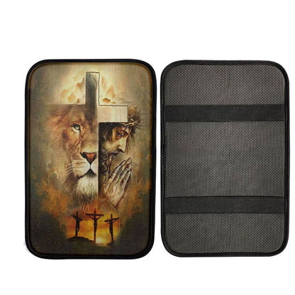 Jesus The Lion Of Judah Car Center Console Cover, Religious Car Interior Accessories
