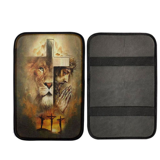 Jesus The Lion Of Judah Car Center Console Cover, Religious Car Interior Accessories