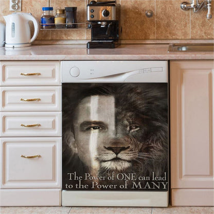 Jesus The Lion Of Judah Dishwasher Cover, Bible Verse Dishwasher Wrap, Scripture Kitchen Decoration