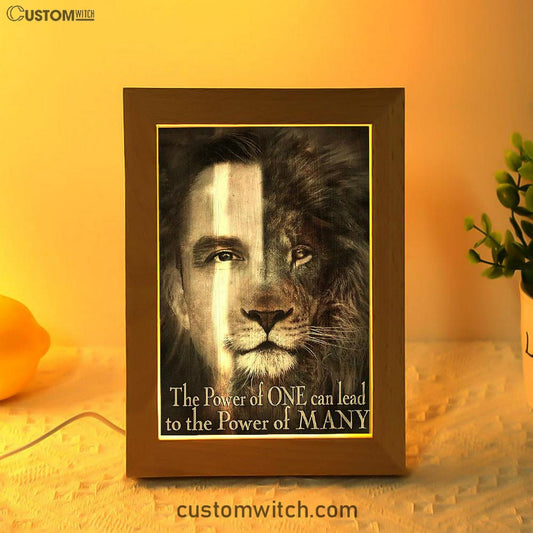 Jesus The Lion Of Judah Frame Lamp - The Perfect Combination Frame Lamp Art - Christian Art - Bible Verse Art - Religious Home Decor