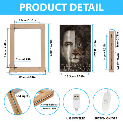 Jesus The Lion Of Judah Frame Lamp - The Perfect Combination Frame Lamp Art - Christian Art - Bible Verse Art - Religious Home Decor