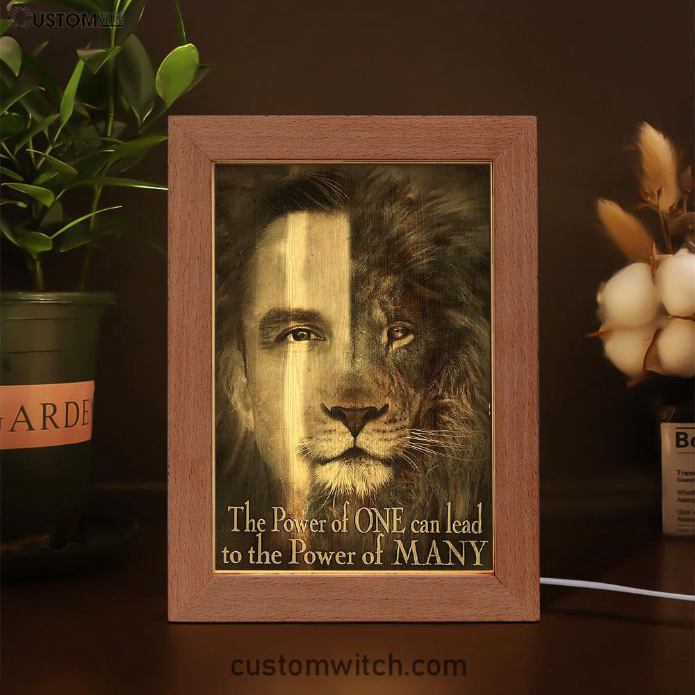 Jesus The Lion Of Judah Frame Lamp - The Perfect Combination Frame Lamp Art - Christian Art - Bible Verse Art - Religious Home Decor