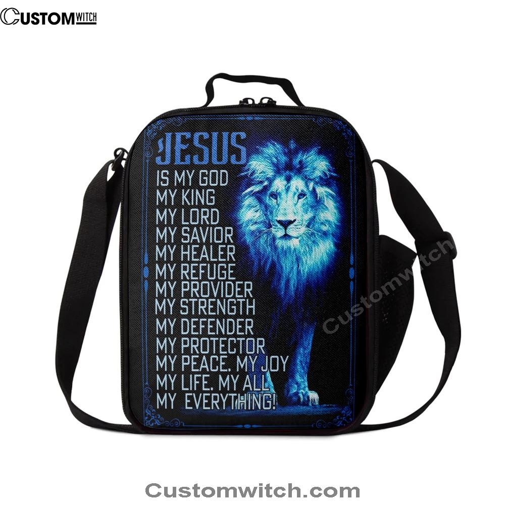 Jesus The Lion Of Judah Is My God Lunch Bag, Christian Lunch Box For School, Picnic