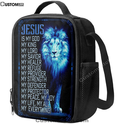 Jesus The Lion Of Judah Is My God Lunch Bag, Christian Lunch Box For School, Picnic