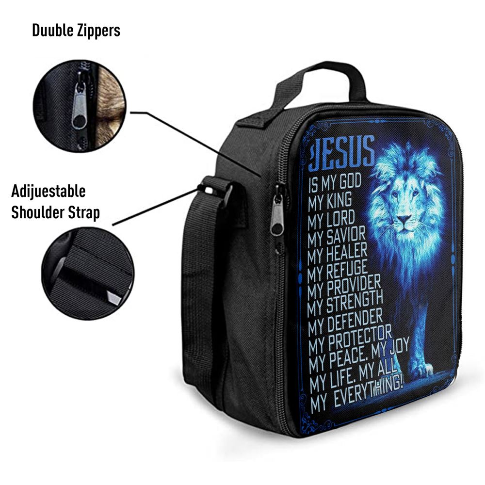 Jesus The Lion Of Judah Is My God Lunch Bag, Christian Lunch Box For School, Picnic