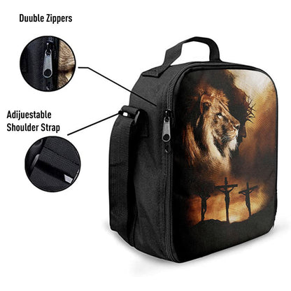 Jesus The Lion Of Judah Lunch Bag - Jesus On The Cross Lunch Bag, Christian Lunch Box For School, Picnic