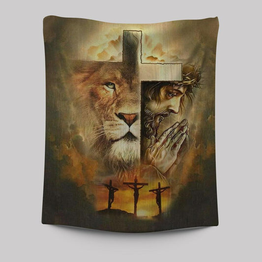 Jesus The Lion Of Judah Tapestry Prints - Bible Verse Wall Decor - Scripture Wall Art
