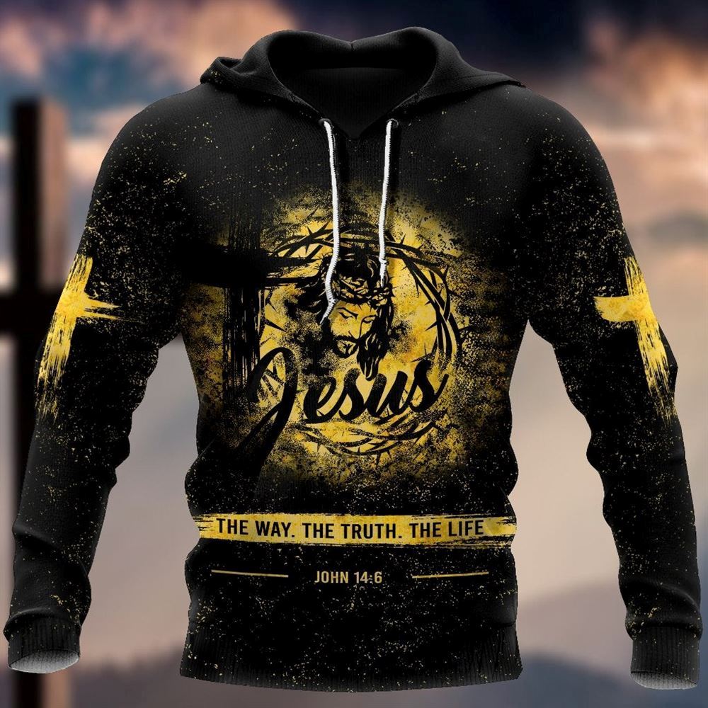 Jesus The Way The Truth The Life God 3D Hoodie For Man And Women, Jesus Printed 3D Hoodie