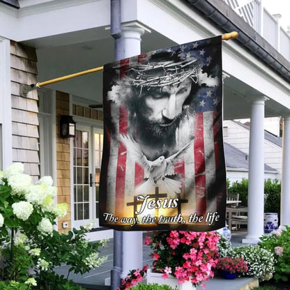 Jesus The Way The Truth The Life House Flag, Christian Flag, Christian Flag, Scripture Flag, Garden Banner