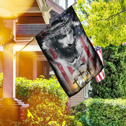 Jesus The Way The Truth The Life House Flag, Christian Flag, Christian Flag, Scripture Flag, Garden Banner