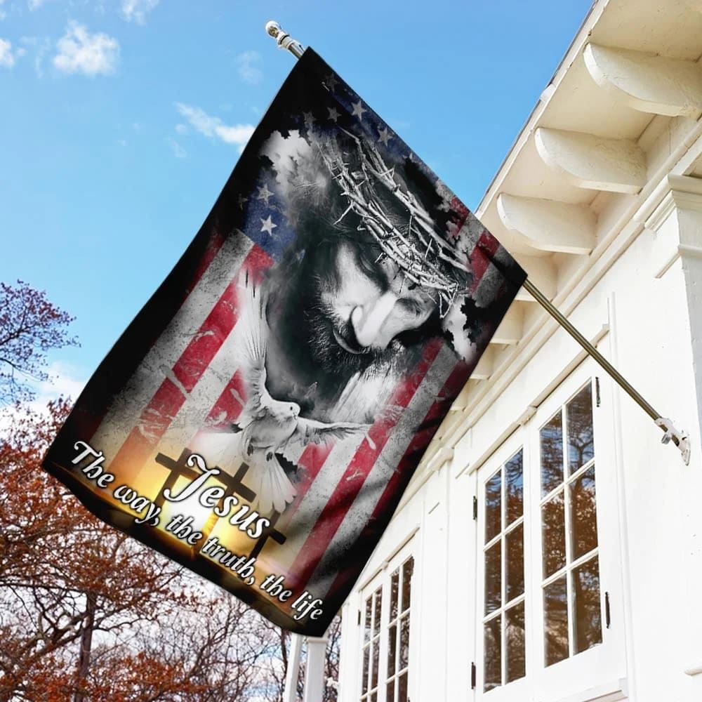 Jesus The Way The Truth The Life House Flag, Christian Flag, Christian Flag, Scripture Flag, Garden Banner