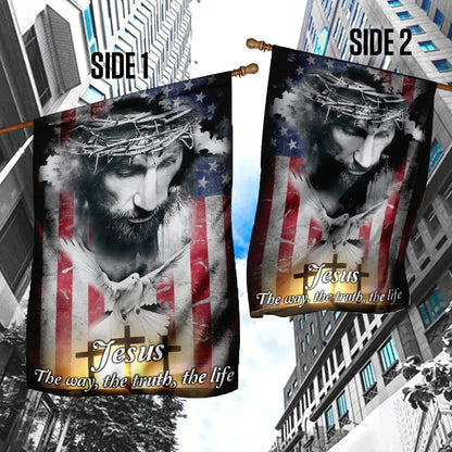 Jesus The Way The Truth The Life House Flag, Christian Flag, Christian Flag, Scripture Flag, Garden Banner