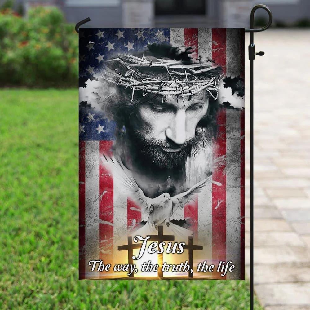 Jesus The Way The Truth The Life House Flag, Christian Flag, Christian Flag, Scripture Flag, Garden Banner