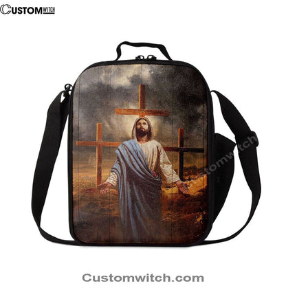 Jesus Three Old Rugged Cross Lunch Bag, Christian Lunch Box For School, Picnic