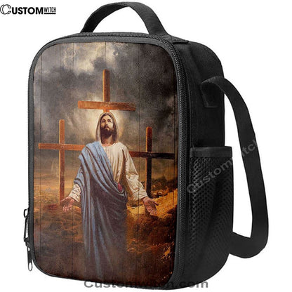 Jesus Three Old Rugged Cross Lunch Bag, Christian Lunch Box For School, Picnic