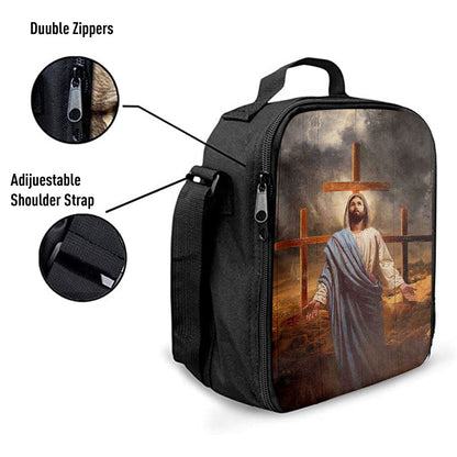 Jesus Three Old Rugged Cross Lunch Bag, Christian Lunch Box For School, Picnic