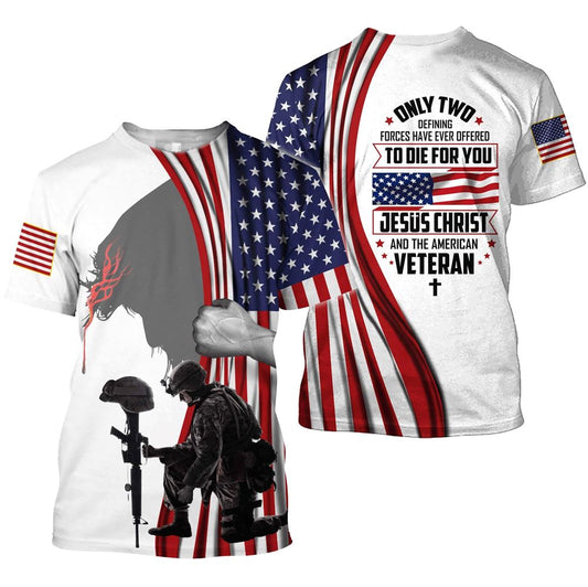 Jesus Veteran America Jesus Unisex All Over Print 3D T Shirt For Men And Women, Christian T-Shirt, Faith Shirt