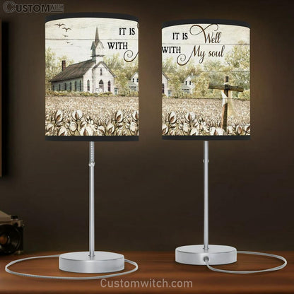 Jesus, Vintage Church, Wooden Cross, It Is Well With My Soul Table Lamb