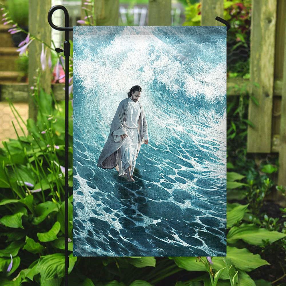 Jesus Walk On Water, Christian's Flag, Garden Decor, Garden Flag Stand, Christian Flag, Scripture Flag, Garden Banner
