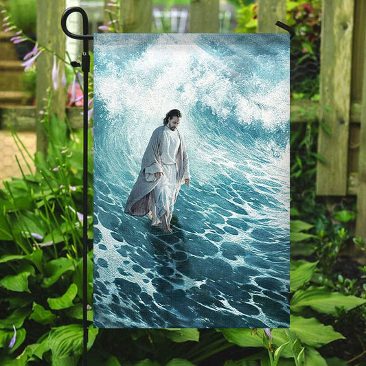 Jesus Walk On Water, Christian's Flag, Garden Decor, Garden Flag Stand, Christian Flag, Scripture Flag, Garden Banner