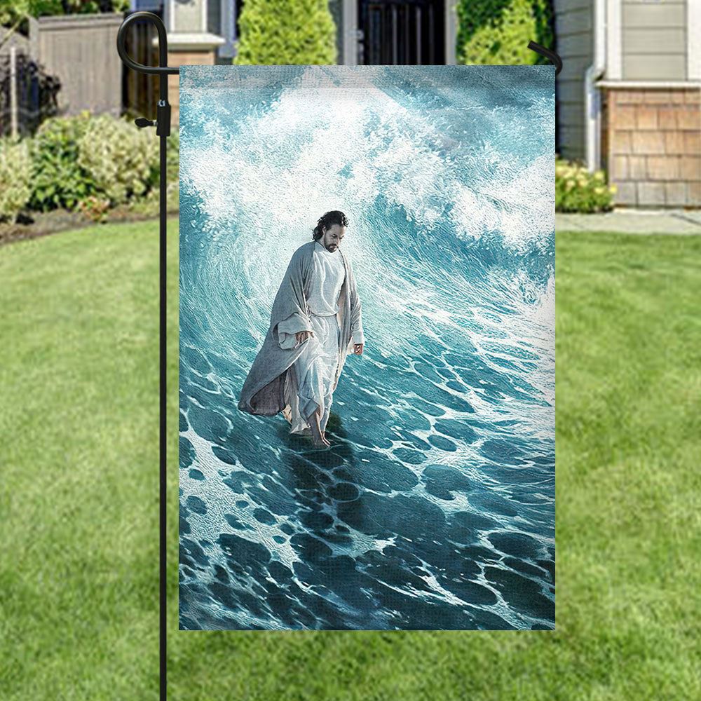 Jesus Walk On Water, Christian's Flag, Garden Decor, Garden Flag Stand, Christian Flag, Scripture Flag, Garden Banner