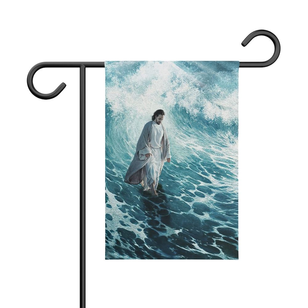 Jesus Walk On Water, Christian's Flag, Garden Decor, Garden Flag Stand, Christian Flag, Scripture Flag, Garden Banner
