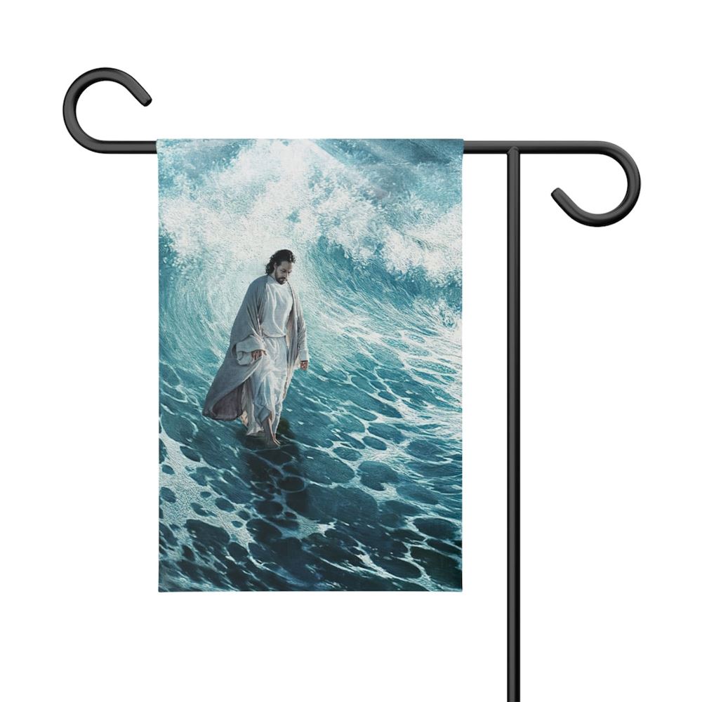 Jesus Walk On Water, Christian's Flag, Garden Decor, Garden Flag Stand, Christian Flag, Scripture Flag, Garden Banner