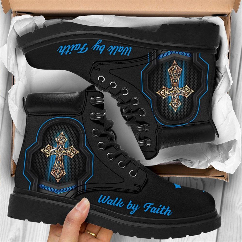 Jesus Walk by Faith Art Boots, Jesus Christ Shoes, Christian Lifestyle Boots, Bible Verse Boots, Christian Apparel Boots