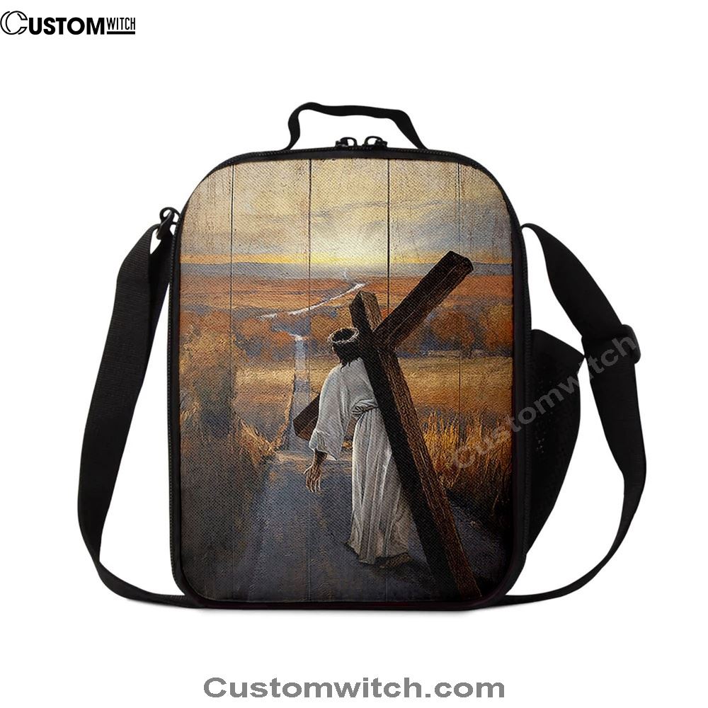 Jesus Walking On The Road To Emmaus Lunch Bag, Christian Lunch Box For School, Picnic