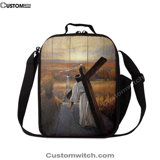 Jesus Walking On The Road To Emmaus Lunch Bag, Christian Lunch Box For School, Picnic