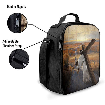 Jesus Walking On The Road To Emmaus Lunch Bag, Christian Lunch Box For School, Picnic