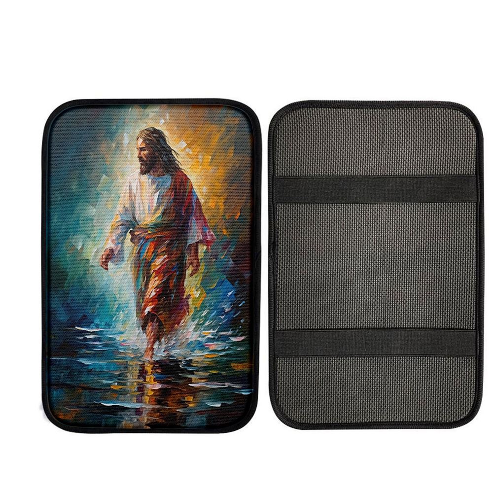 Jesus Walking On The Water 1 Car Center Console Cover, God Car Armrest Accessories