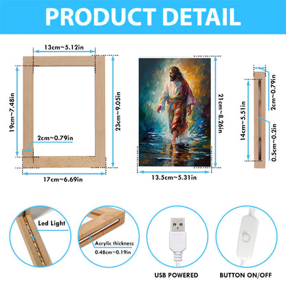 Jesus Walking On The Water 1 Frame Lamp Prints - Jesus Frame Lamp Art - Christian Art Decor